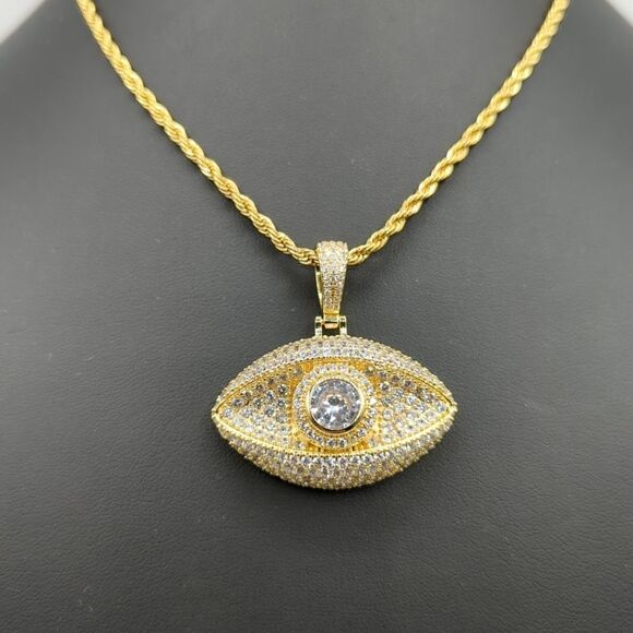 22" x 3mm Rope Chain - Gold Finish Eye - Picture 9 of 10